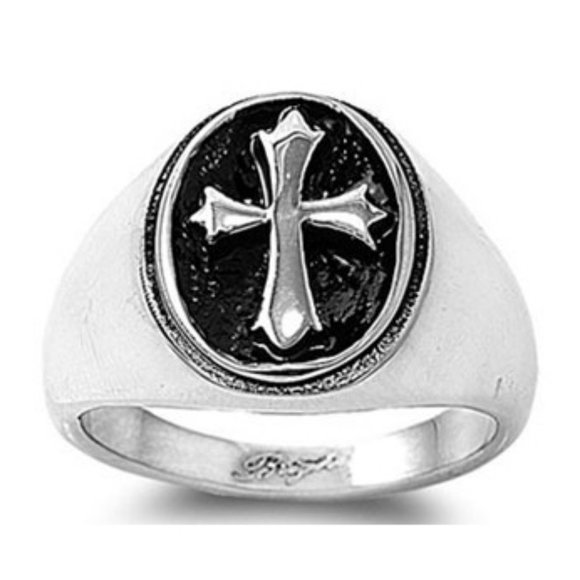 Templar / 3D Celtic Cross Ring - Irish Style - Stainless Steel Band - Picture 1 of 1